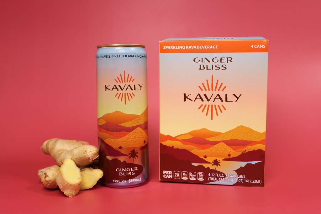 Kavaly Ginger Bliss Original Kava-Infused Sparkling Beverage