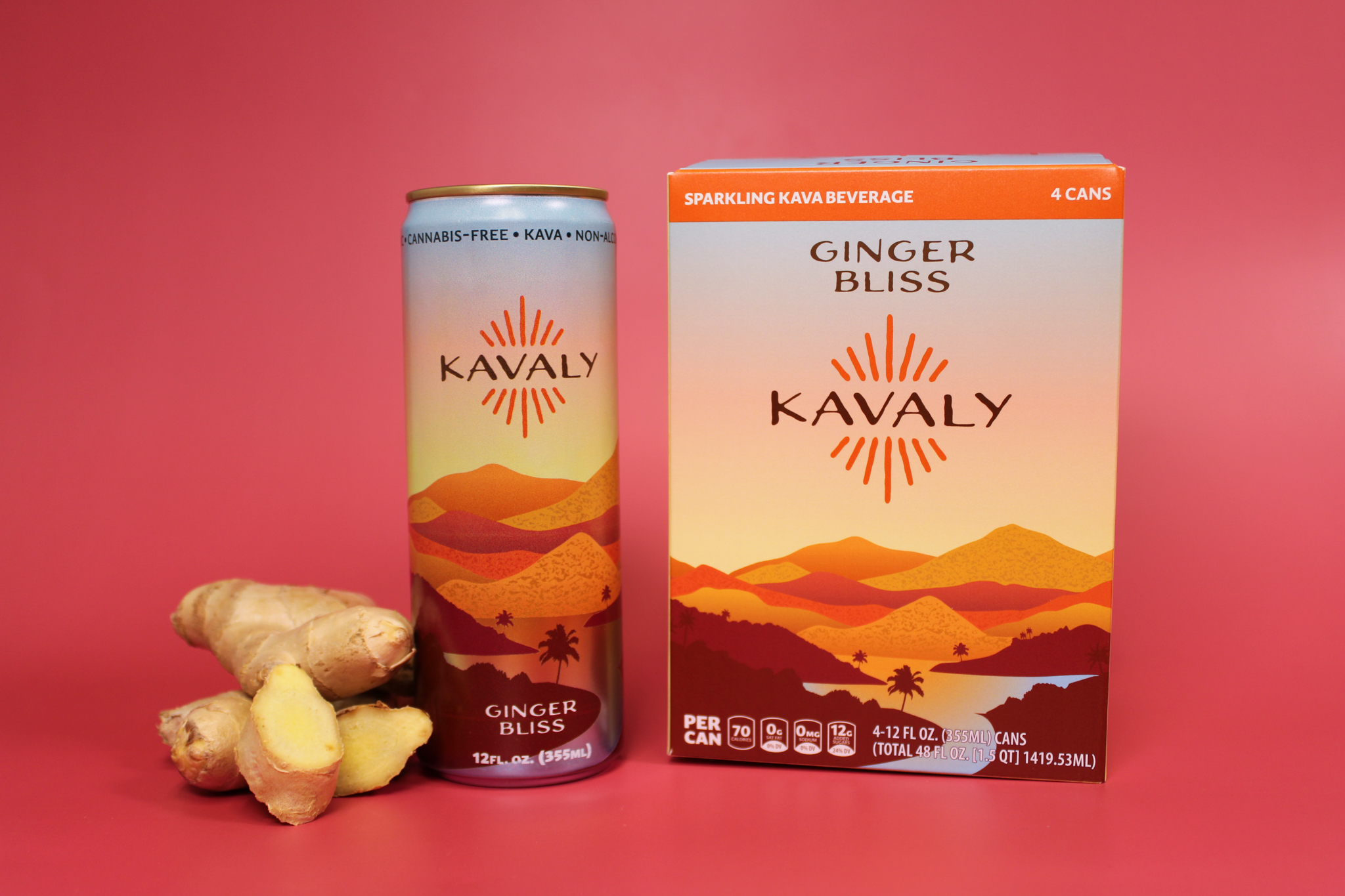 Kavaly Ginger Bliss Original Kava-Infused Sparkling Beverage