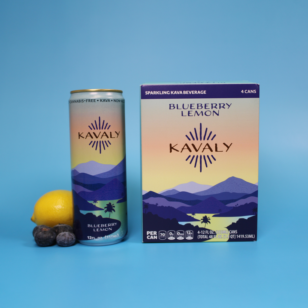 Kavaly Original Blueberry Lemon Kava-Infused Sparkling Beverage
