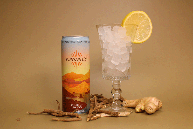 Kavaly Ginger Bliss Original Kava-Infused Sparkling Beverage