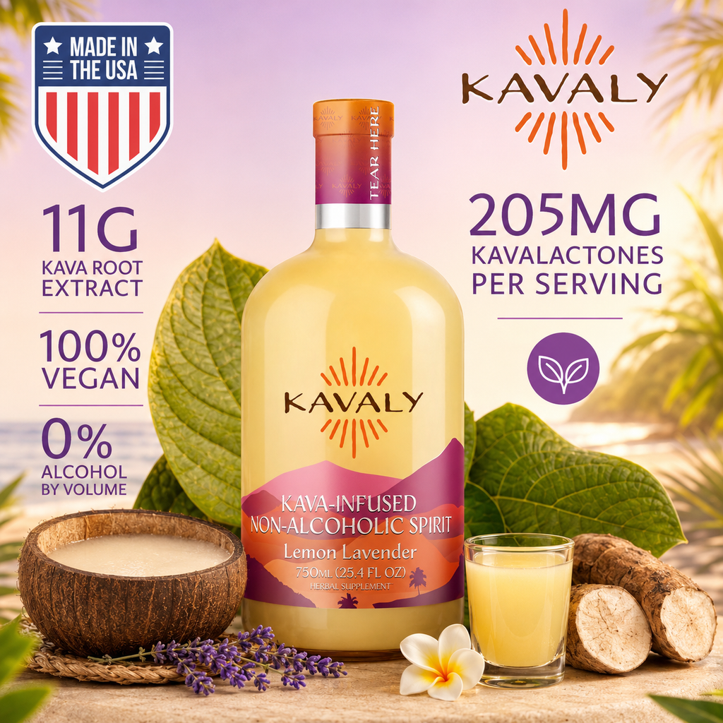 Kavaly Non-Alcoholic Kava-Infused Spirits 750ml