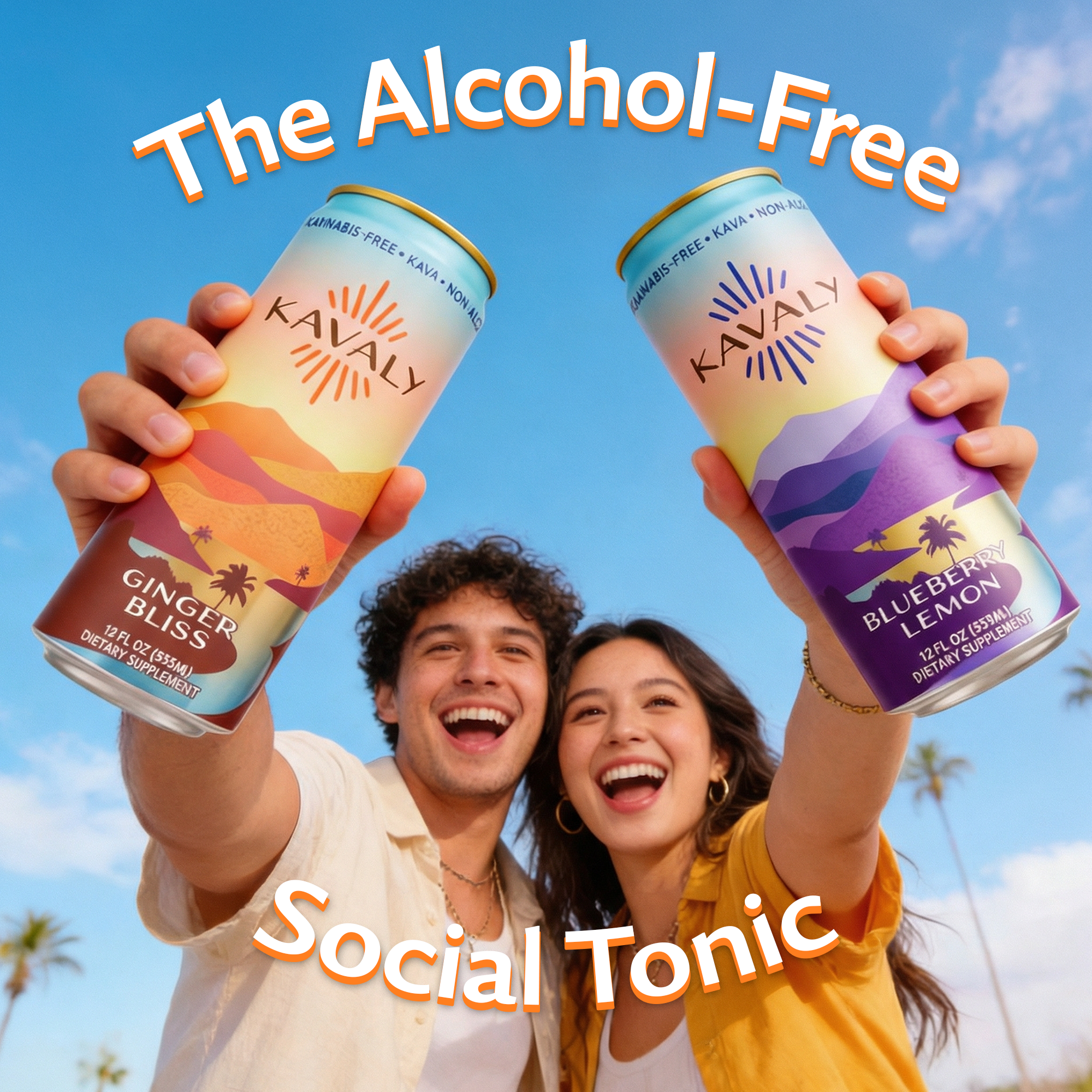 Kavaly Ginger Bliss Original Kava-Infused Sparkling Tonic