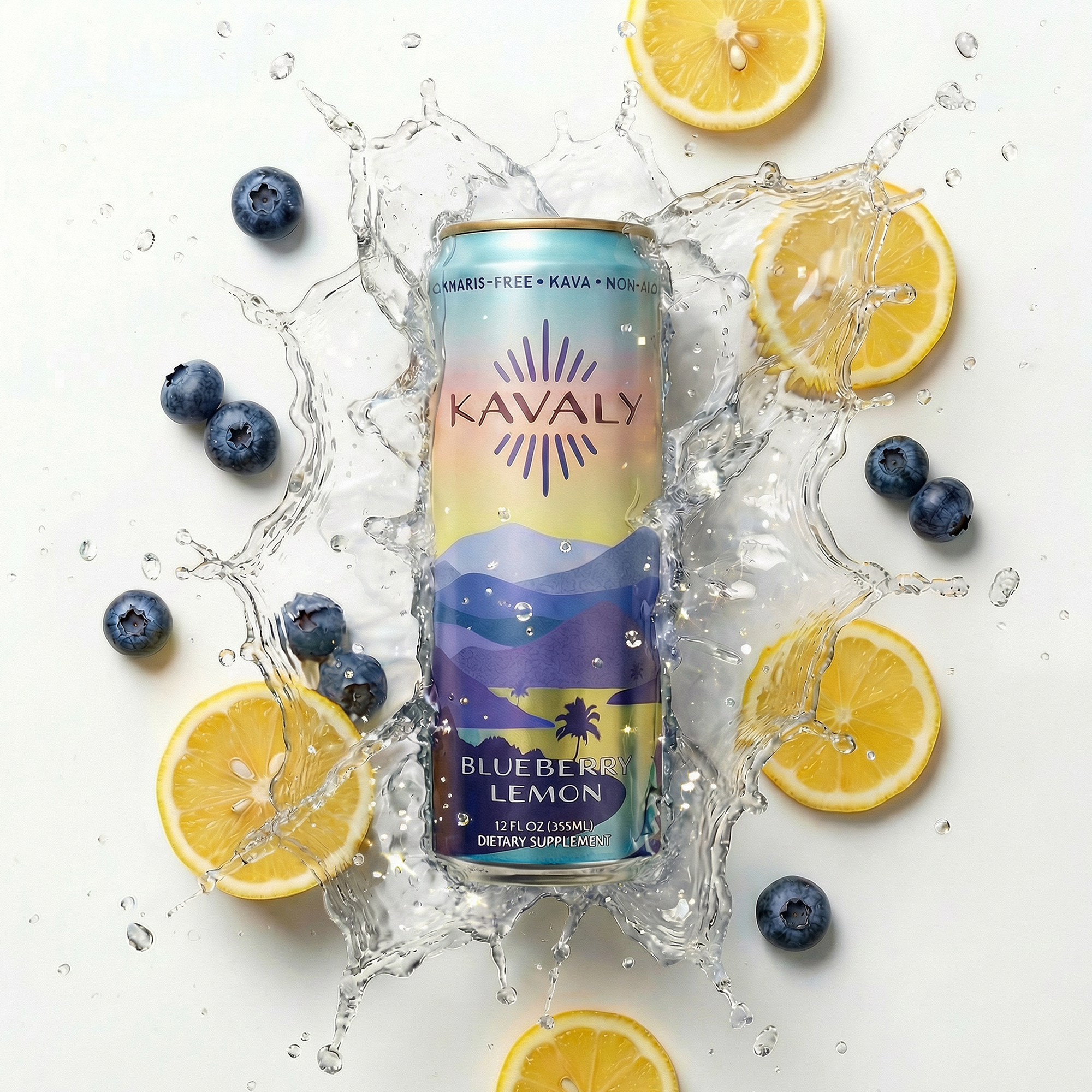 Kavaly Original Blueberry Lemon Kava-Infused Sparkling Tonic