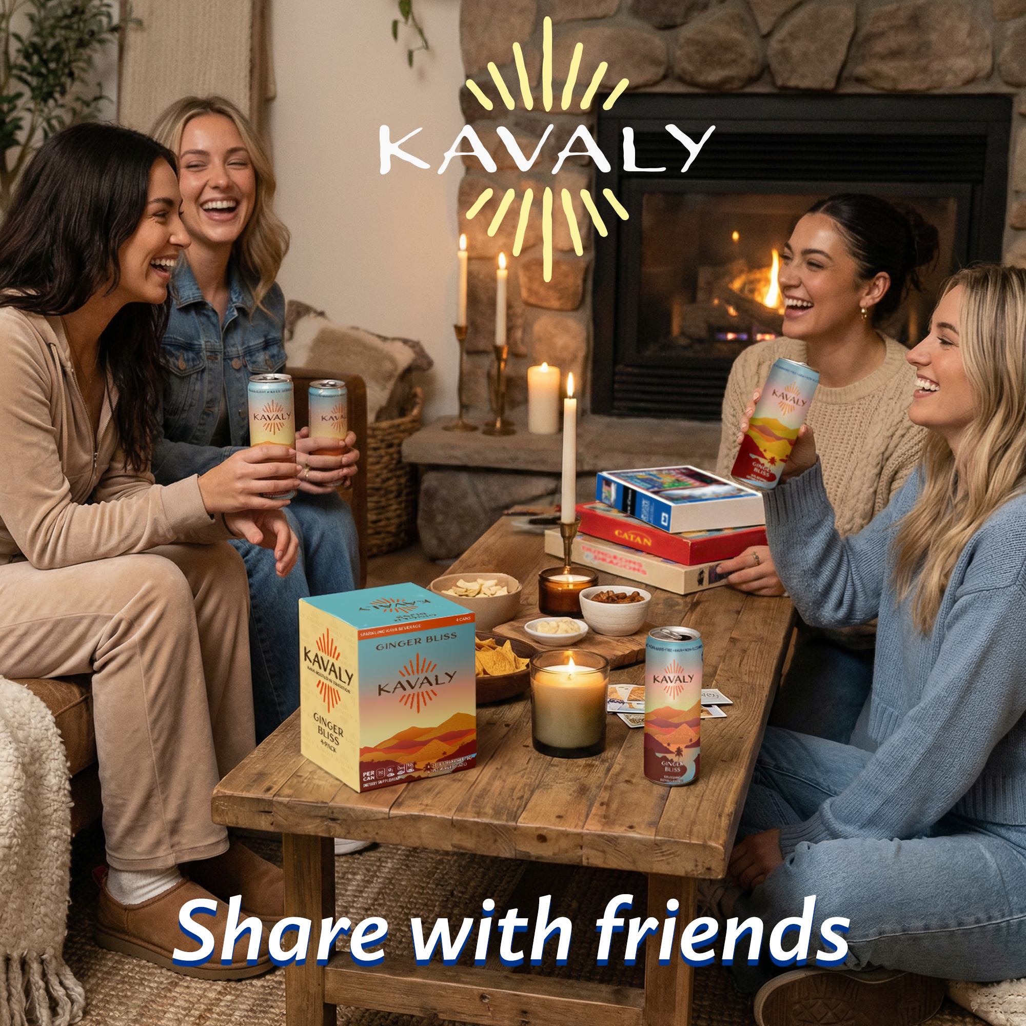 Kavaly Ginger Bliss Original Kava-Infused Sparkling Tonic