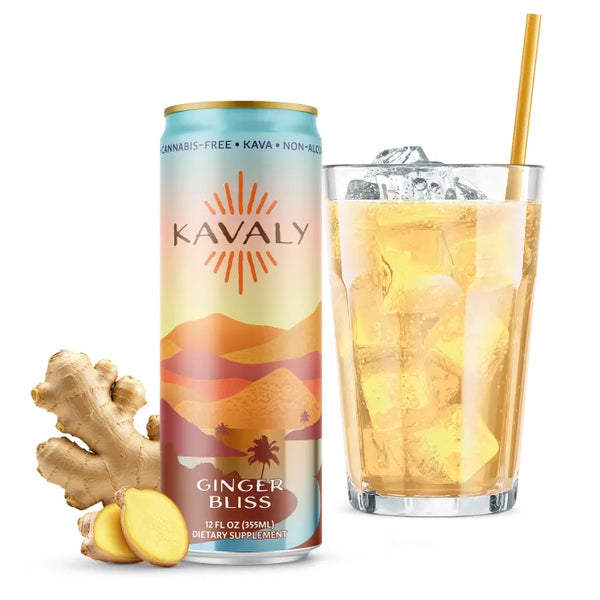 Kavaly Ginger Bliss Original Kava-Infused Sparkling Tonic