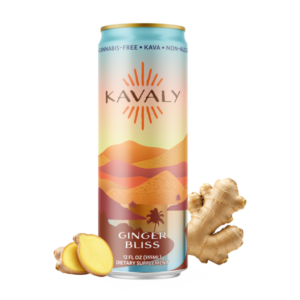Kavaly Ginger Bliss Original Kava-Infused Sparkling Tonic