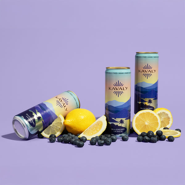 Kavaly Original Blueberry Lemon Kava-Infused Sparkling Tonic