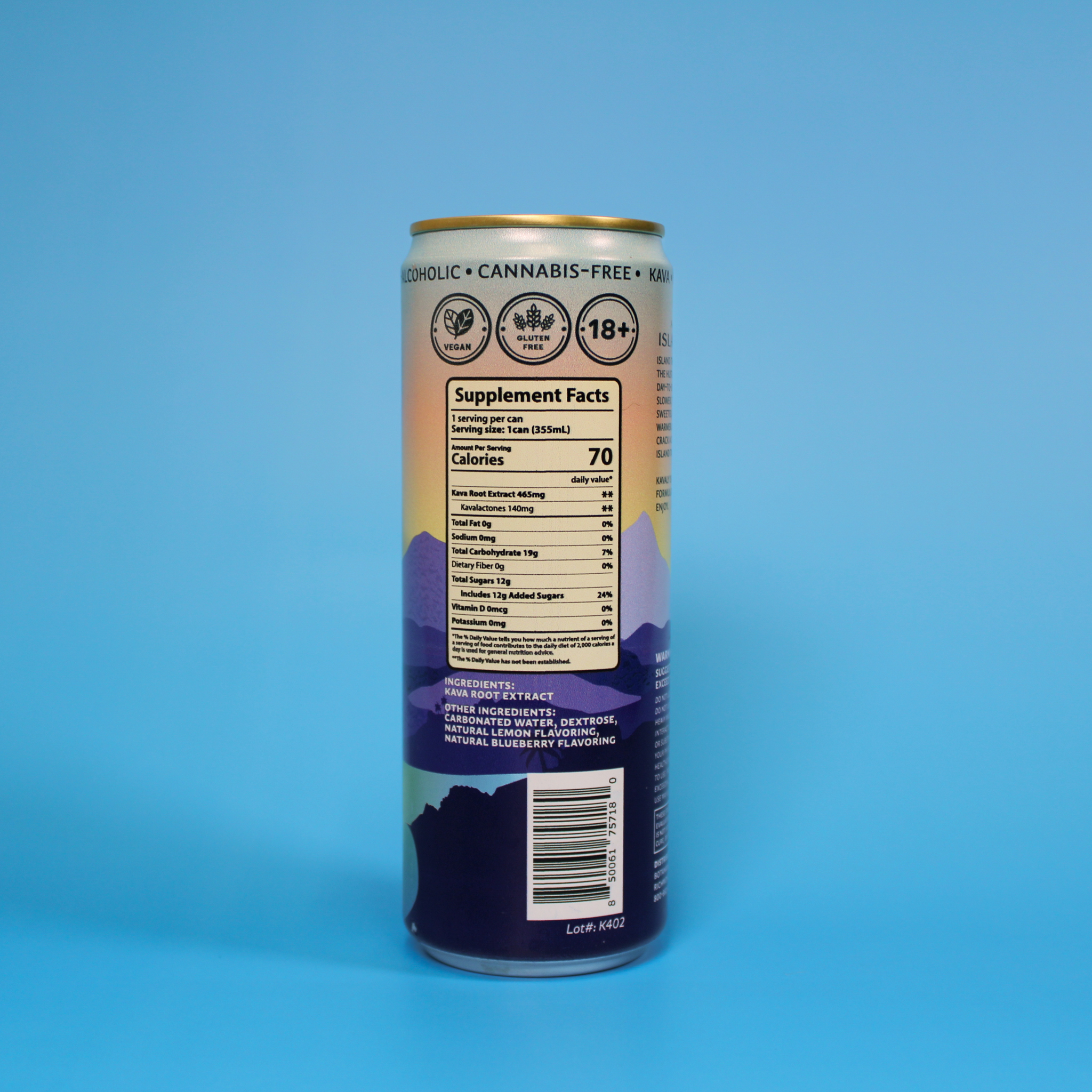 Kavaly Original Blueberry Lemon Kava-Infused Sparkling Beverage