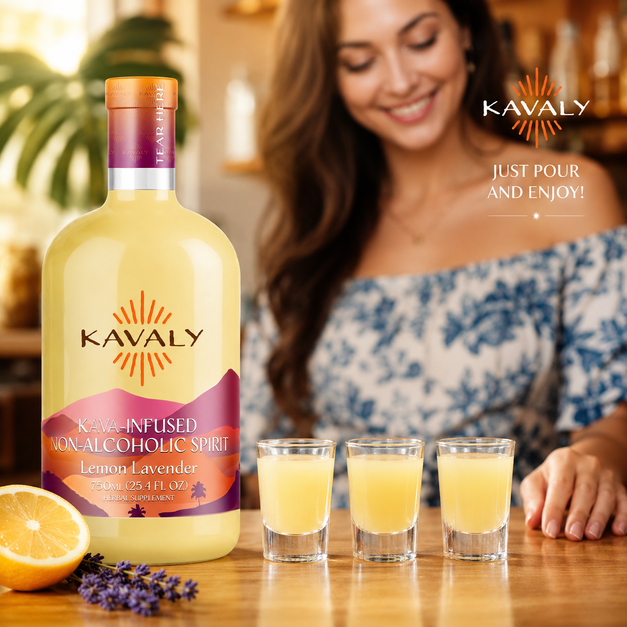 Kavaly Non-Alcoholic Kava-Infused Spirits 750ml